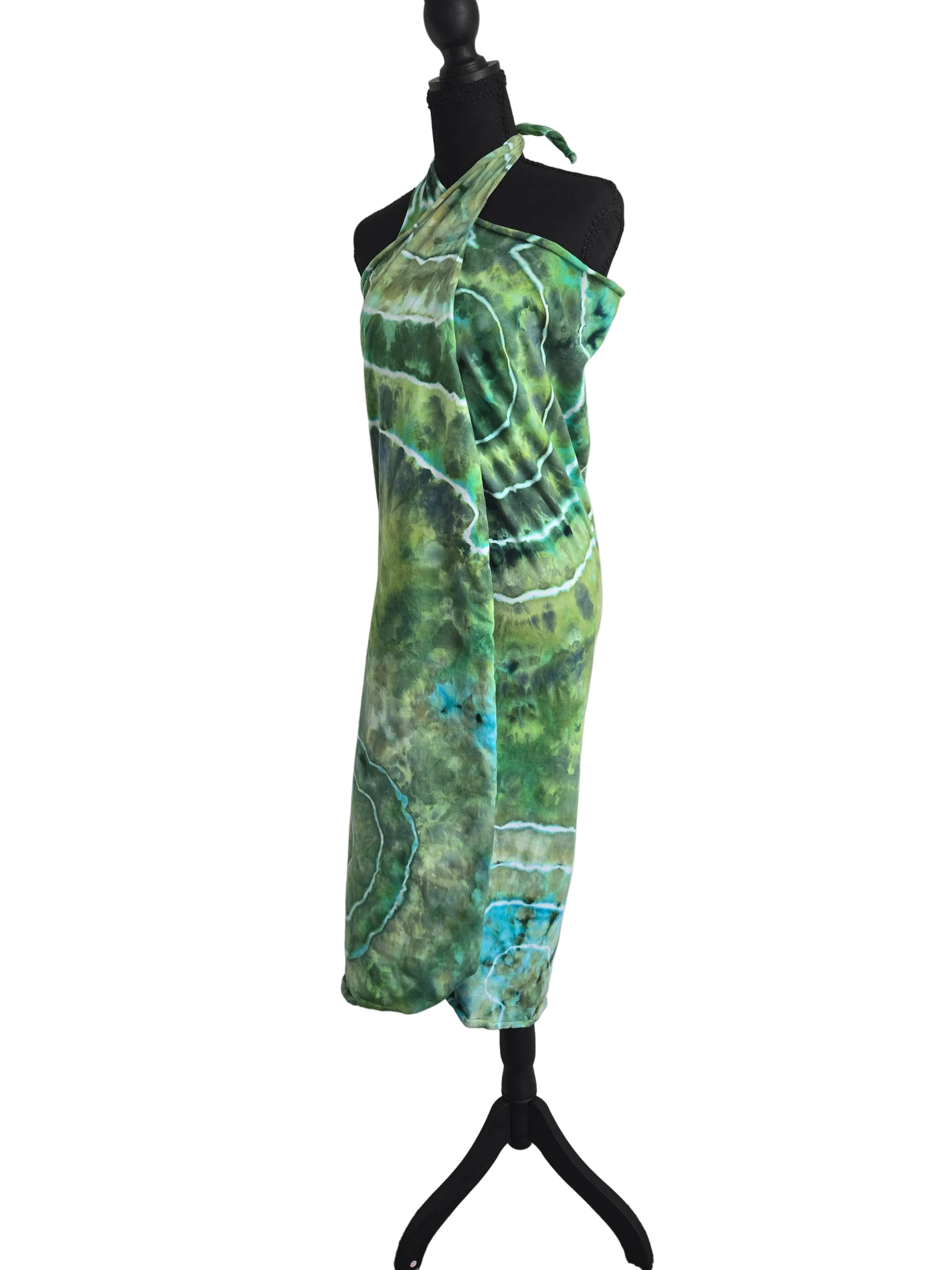 Long Cotton Beach Sarong - Earthy Green