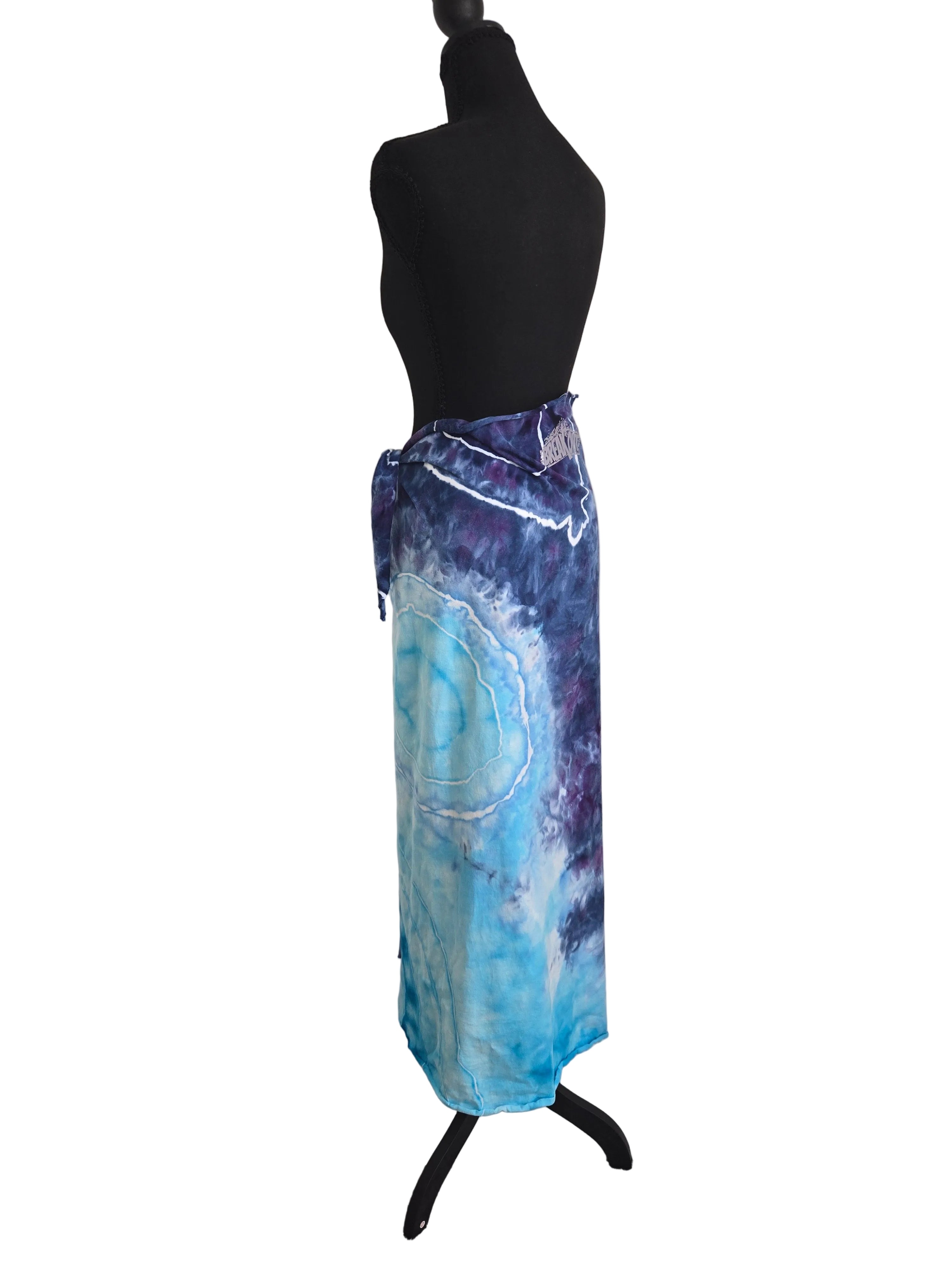 Long Cotton Beach Sarong - Aqua Blue