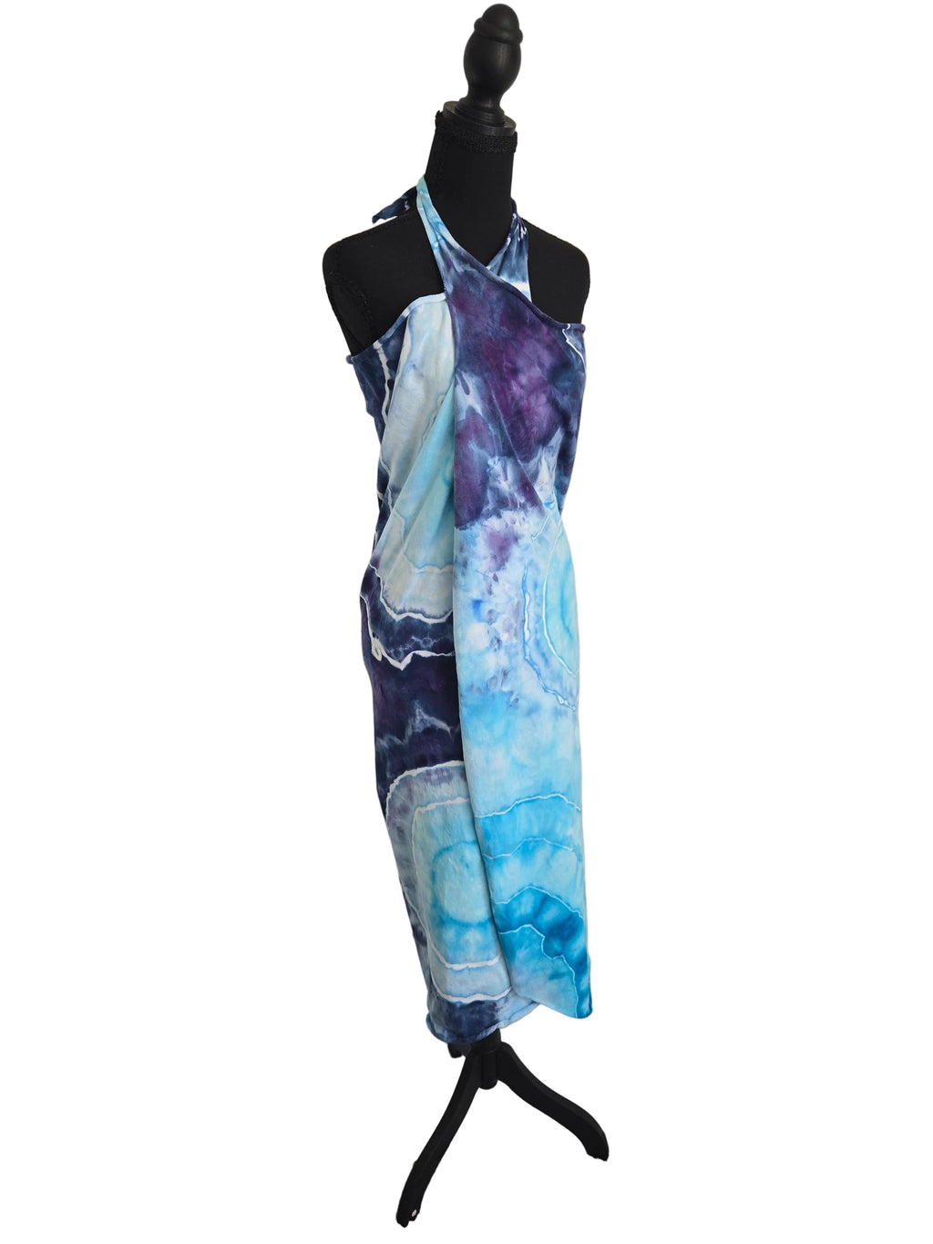Long Cotton Beach Sarong - Aqua Blue