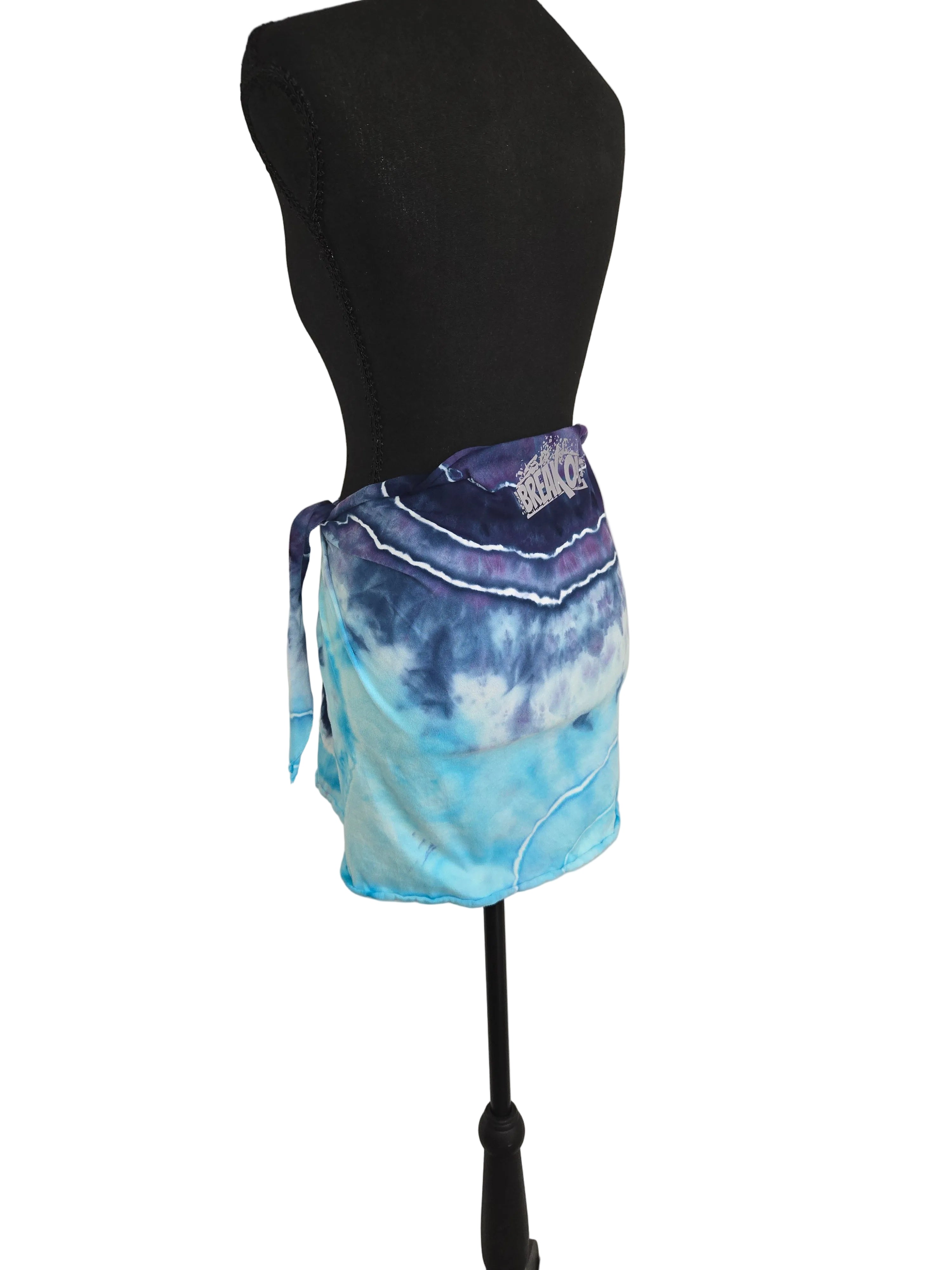 Short Cotton Beach Sarong - Aqua Blue