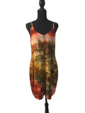 Autumn Abstract - Rayon Spaghetti Strap Dress - Large
