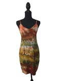 Autumn Abstract - Rayon Spaghetti Strap Dress - Small