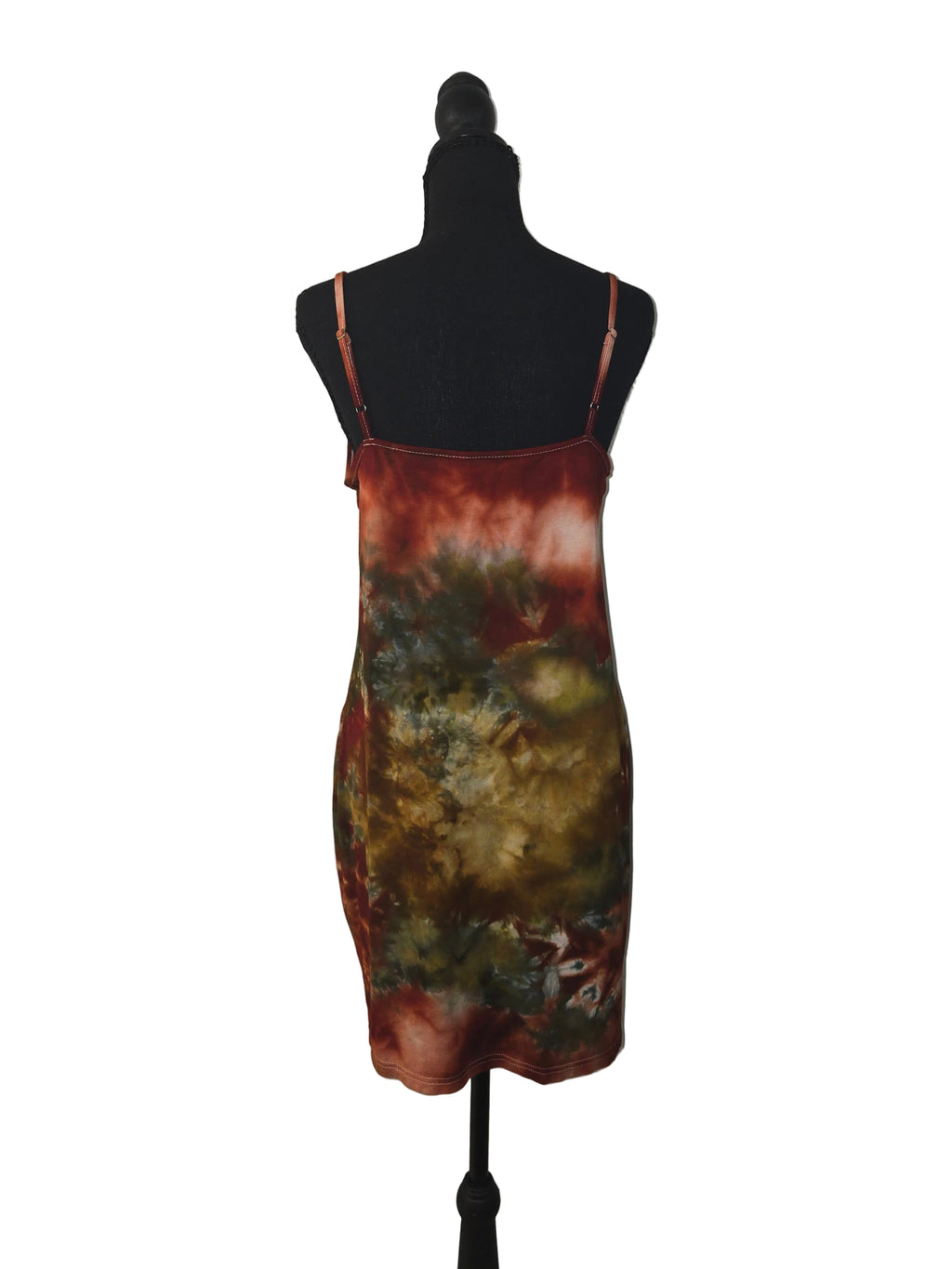 Autumn Abstract - Rayon Spaghetti Strap Dress - Large