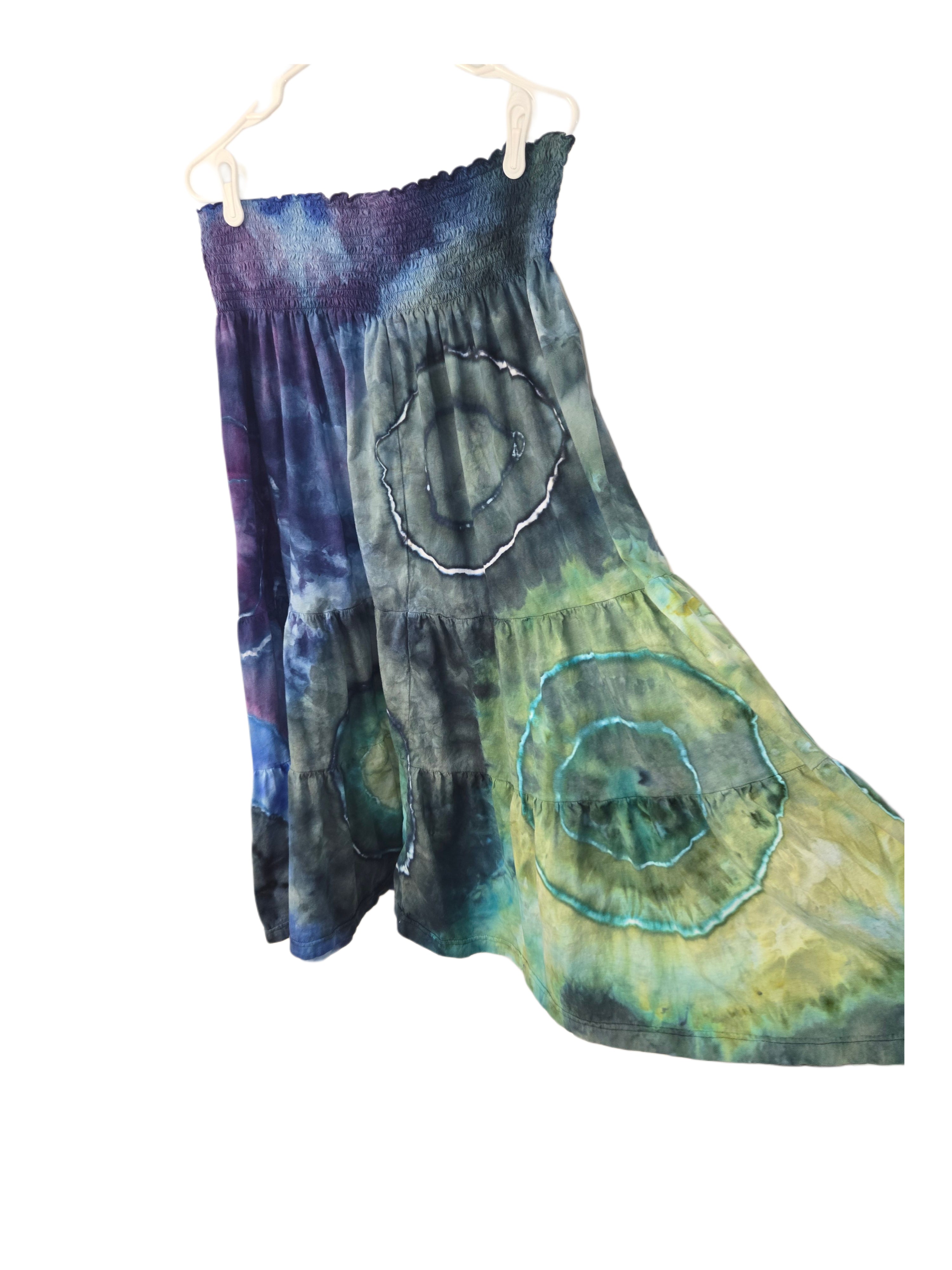 Aqua Blue - Tiered Skirt - Large