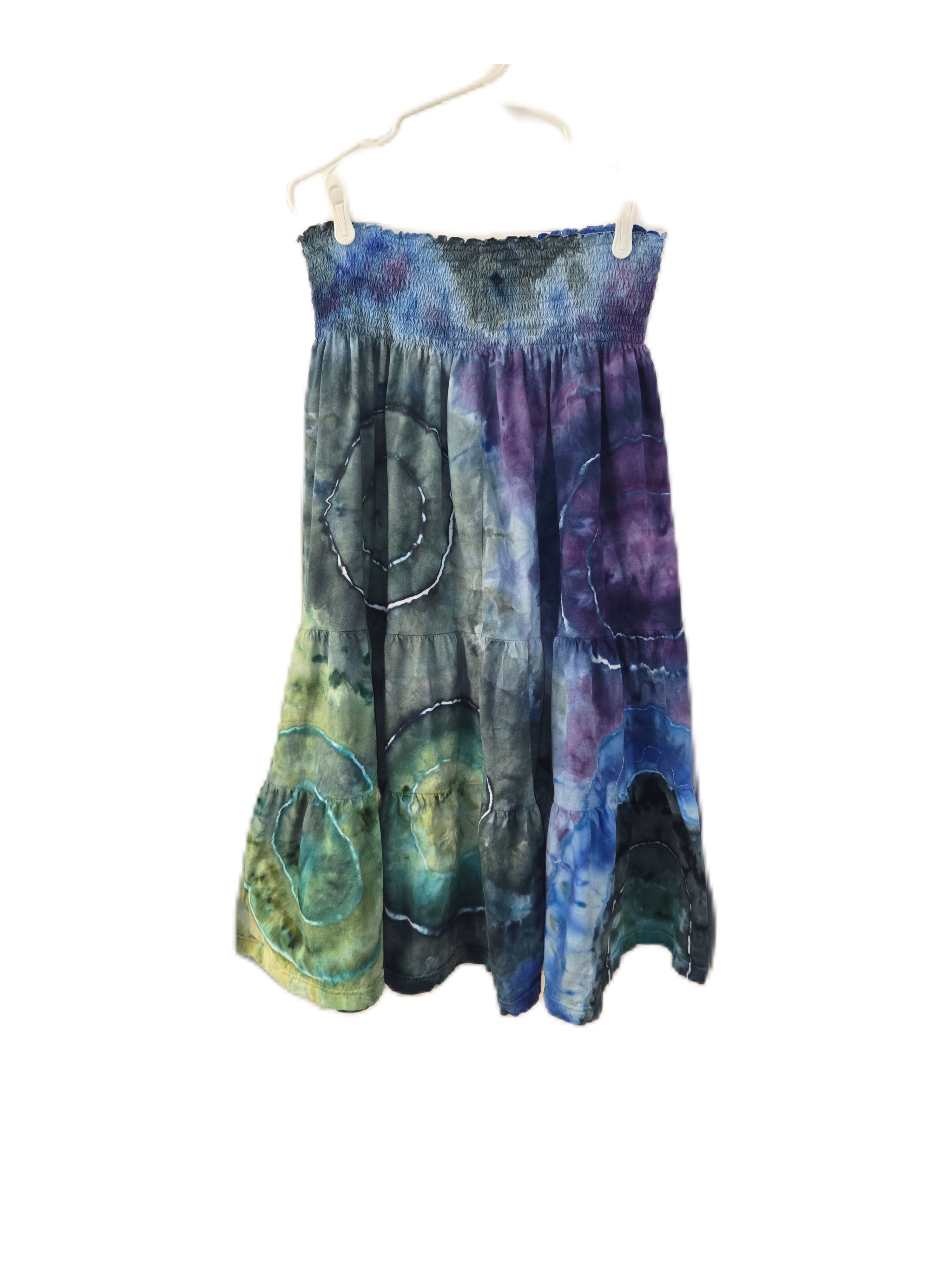Aqua Blue - Tiered Skirt - Large