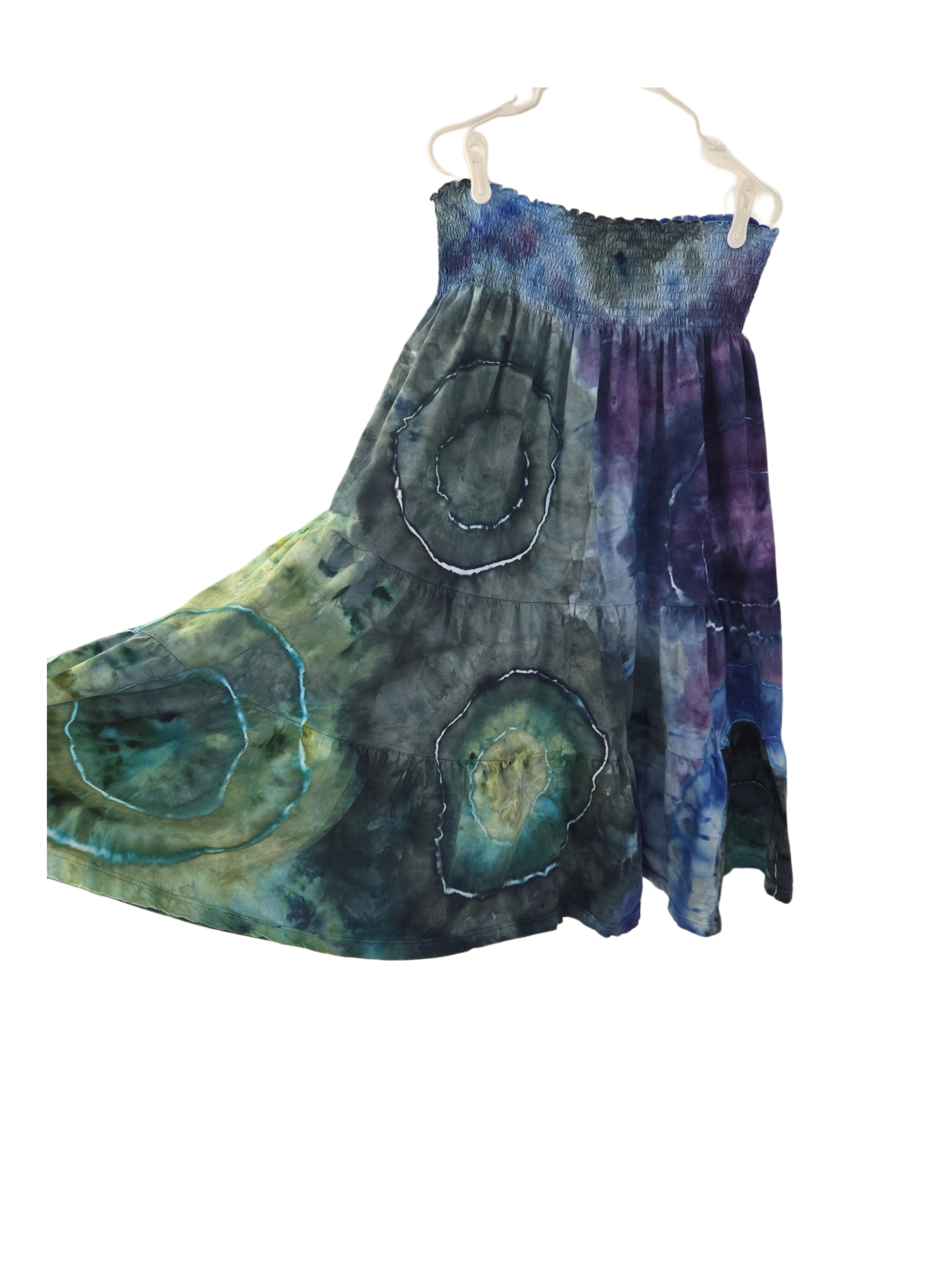Aqua Blue - Tiered Skirt - Large